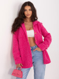 Jachetă de tranziție fucsia cu guler