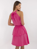 Rochie roz fluture cu volane