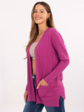 Cardigan fucsia cu buzunare