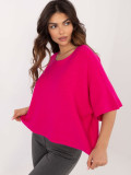 Pulover elegant fucsia cu mâneci 3/4