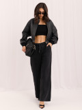 Pantaloni de trening gri wide leg