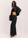 Pantaloni de trening gri wide leg