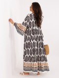 Rochie maxi oversize cu imprimeu și mâneci 3/4