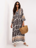 Rochie maxi oversize cu imprimeu și mâneci 3/4