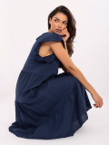 Rochie oversize albastră cu volane