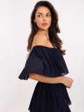 Rochie elegantă evazată în culoare albastră