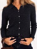 Pulover polo elegant bleumarin cu guler