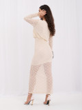 Rochie maxi elegantă cu dantelă și textură