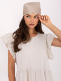 Rochie oversize bej cu volan