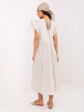 Rochie oversize bej cu volan