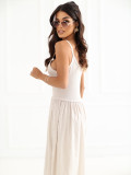 Rochie maxi bej deschis cu bretele