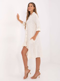Rochie de vară asimetrică în nuanță de bej deschis