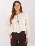 Cardigan scurt elegant cu paiete, bej