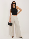 Pantaloni palazzo bej din vâscoză