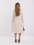 Palton elegant bej deschis cu curea