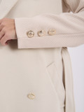 Palton elegant bej deschis cu curea
