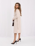 Palton elegant bej deschis cu curea