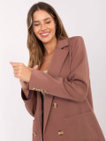 Sacou elegant bej cu căptușeală și buzunare
