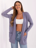Cardigan lila deschis cu buzunare