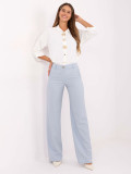 Pantaloni eleganți din material, albastru deschis, cu croială largă