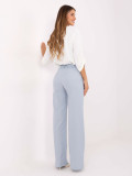 Pantaloni eleganți din material, albastru deschis, cu croială largă