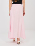 Fustă midi roz deschis cu cordon