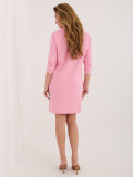 Rochie mini roz deschis cu mâneci 3/4