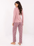 Pijamă din bumbac cu imprimeu, roz