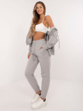Joggere sport gri deschis cu talie înaltă