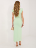 Rochie midi elegantă verde cu drapaje