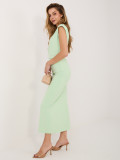 Rochie midi elegantă verde cu drapaje