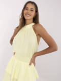 Rochie de vară evazată în galben deschis