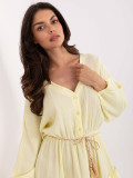Rochie de vară evazată în galben deschis