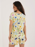 Pantaloni scurți galbeni cu imprimeu floral