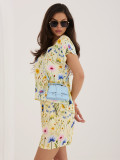 Pantaloni scurți galbeni cu imprimeu floral