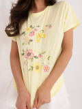 Tricou galben cu aplicație și broderie