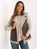Vesta khaki elegantă fără mâneci