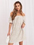 Rochie oversize khaki cu imprimeu animalier