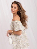 Rochie oversize khaki cu imprimeu animalier