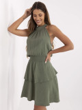 Rochie de vară cu volane în khaki