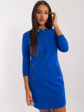 Rochie mini cobalt cu mâneci 3/4