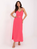 Rochie maxi corai cu volan