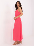 Rochie maxi corai cu volan