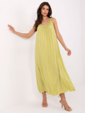 Rochie oversize verde lămâie cu decolteu în V