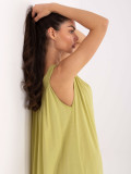 Rochie oversize verde lămâie cu decolteu în V