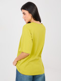 Tricou verde lime cu mânecă scurtă