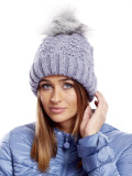 Căciulă albastră cu model împletit