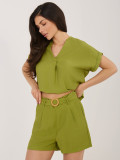 Pantaloni scurți verzi cu curea