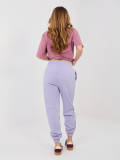 Pantaloni de trening mov deschis cu talie înaltă