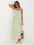Rochie maxi pistachio cu bretele